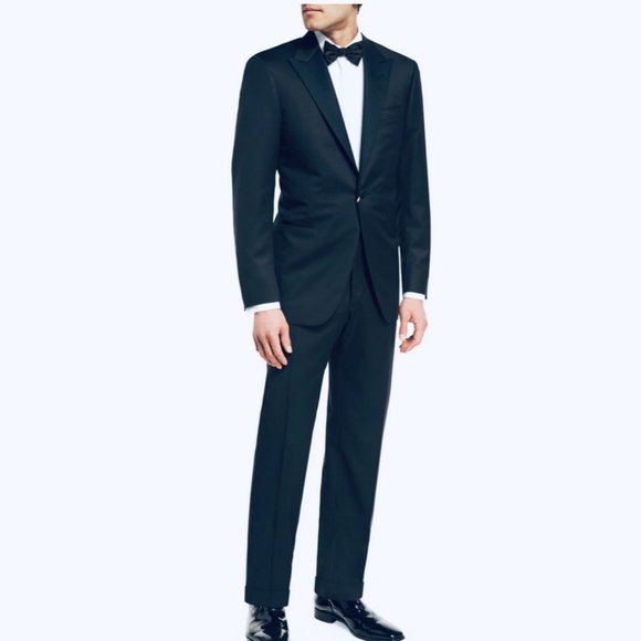 Men's Tuxedo Suit Canali 1934 Exclusive Made in Italy Black Wool (IT sz 50 Long) - Picture 1 of 16